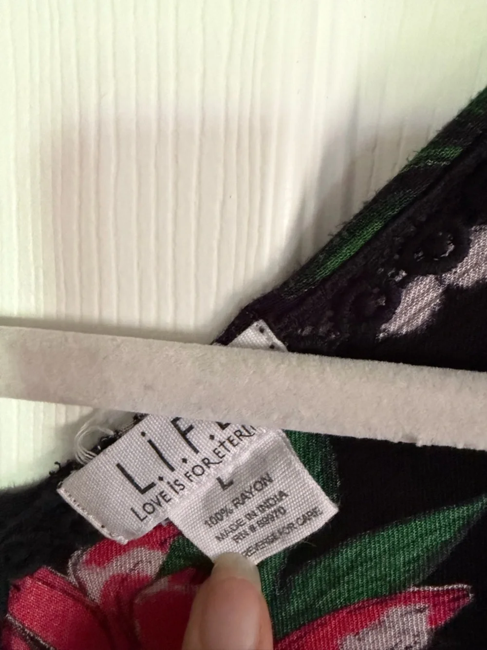 Floral Black & Pink Women’s Swim Coverup Kimono - Picture 2 of 2